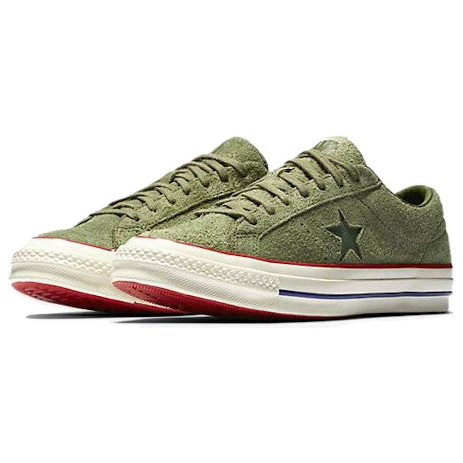 One Star Undefeated x One Star Converse Suede Low Olive 158894C