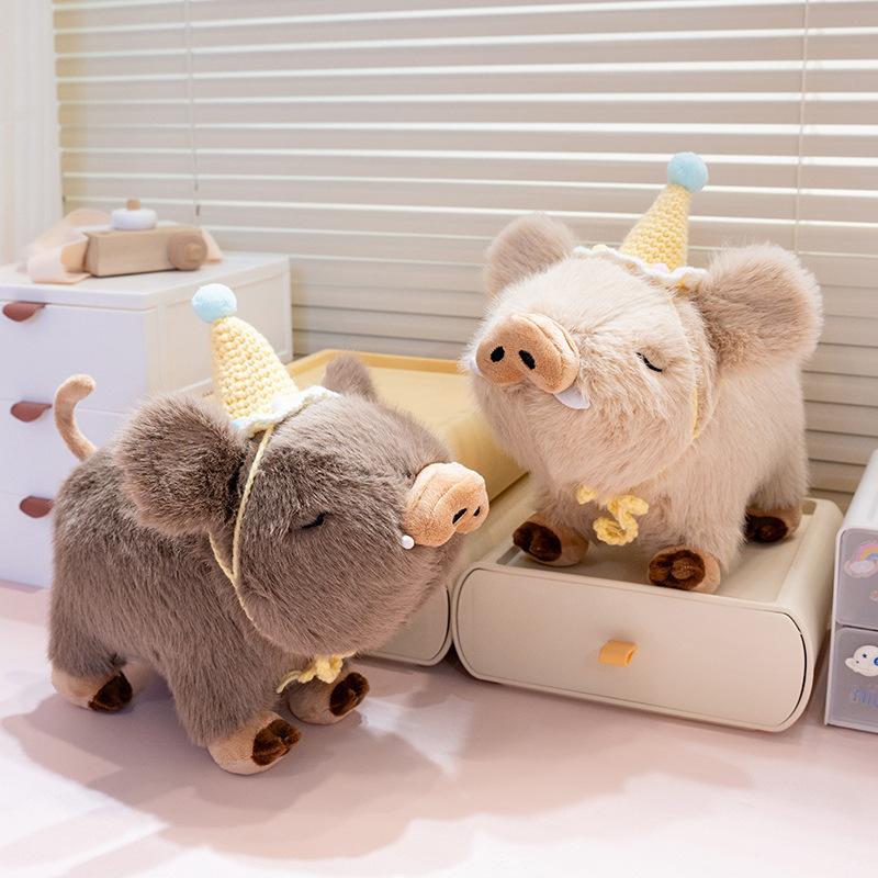 New Cute Wild Boar Doll Plush Toy Pig Doll Children Sleeping Pillow Girls Birthday Gift Doll
