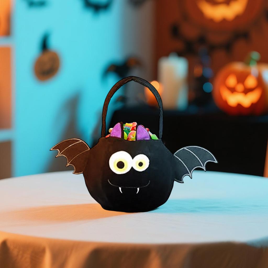 Halloween Decorations Candy Bag Super Plush Tote Bag Halloween Kids Candy Gift Bag , Halloween Party Supplies Bag