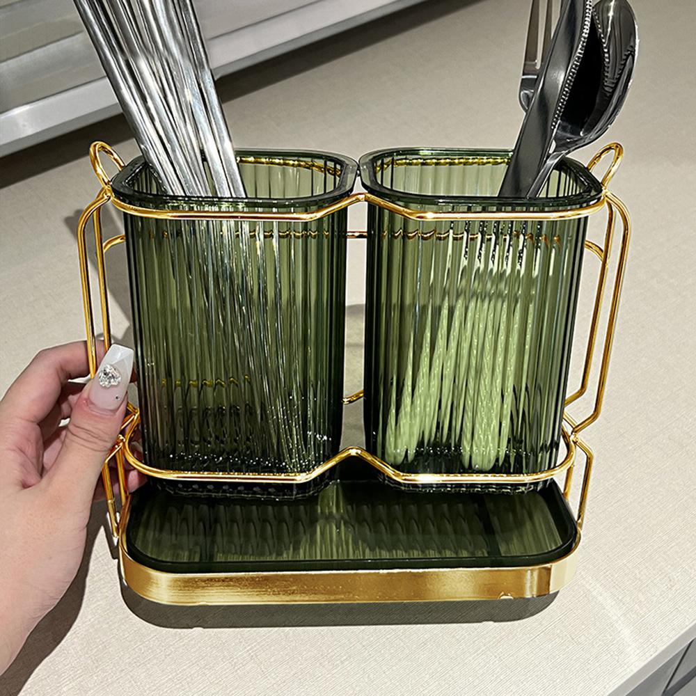 Nordic Luxury Kitchen Organizer Utensil Holder Cutlery Drainer Kitchen Tableware Storage Rack Plastic Chopstick Spoon Rack