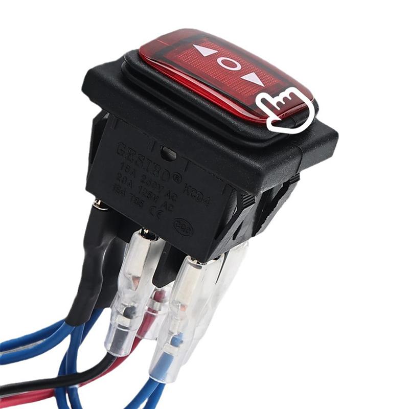 Waterproof 6-Pin 3-Speed Reverse Switch with Wire Self Resetting Toggle Motor Switch Durable Power Supply