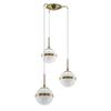 Scepters 3 - Three-light Pendant Lamp, Milky Sphere, Gold