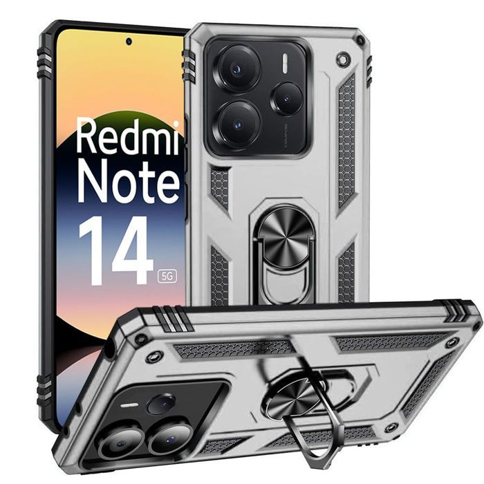 Coque de protection - E.F.CONNECTION - Pour Xiaomi Redmi Note 14 5G - Antichoc - Anti-rayures - Argenté