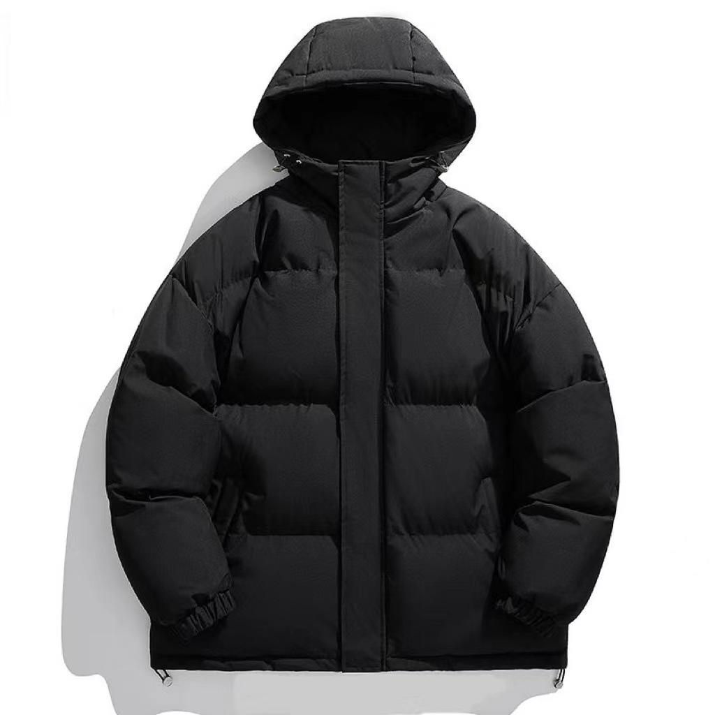 

Autumn and winter new large size cotton-padded clothes men s winter jackets hooded thickened cotton clothes M чорний