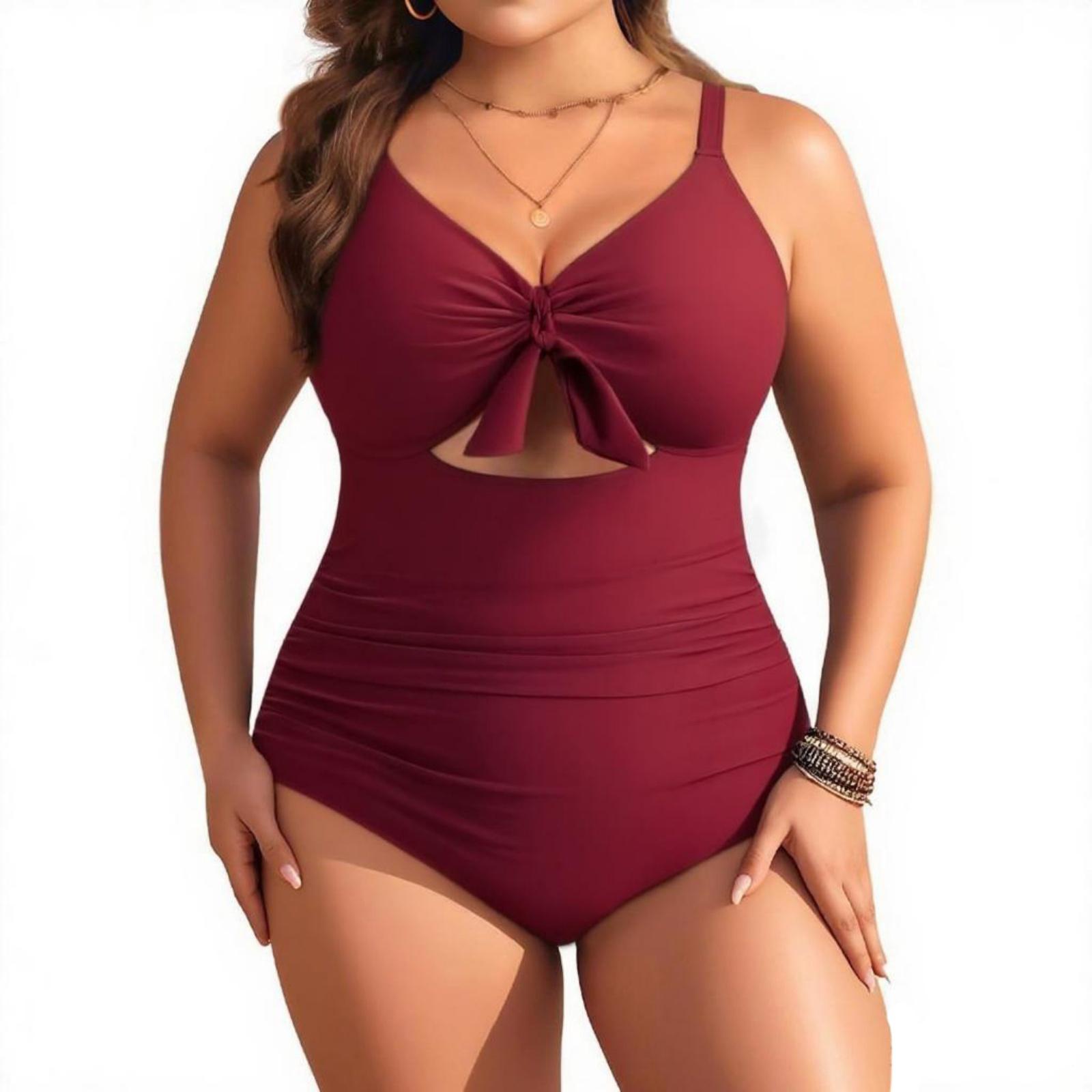 

Женский Повседневный Слитный Купальник XXXXXL винный