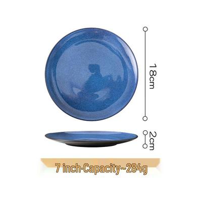Japanese Style Retro Kiln-Glazed Ceramic Plate