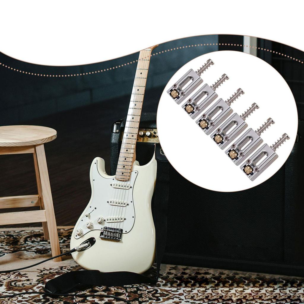 6 Pieces Electric Guitar Bridge Saddle Accessories High Performance Replace Sturdy Professional