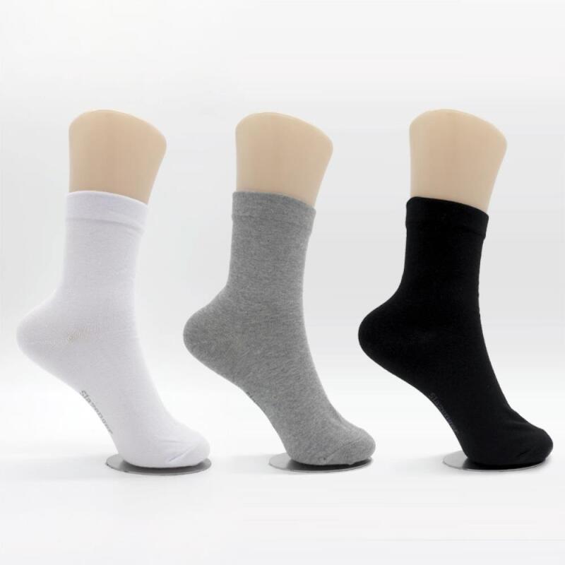 White socks set, black ankle basic plain daily socks