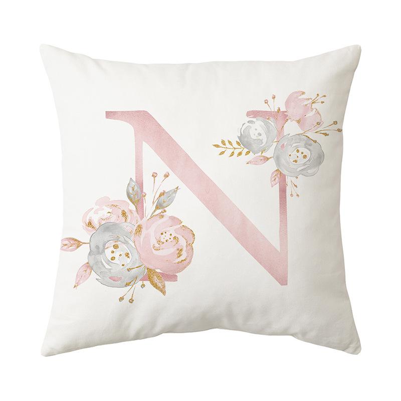 26 Letter Printed Cushion Cover Modern Simple Home Sofa Decoration Cushion Cover Bedroom Cushion Cover