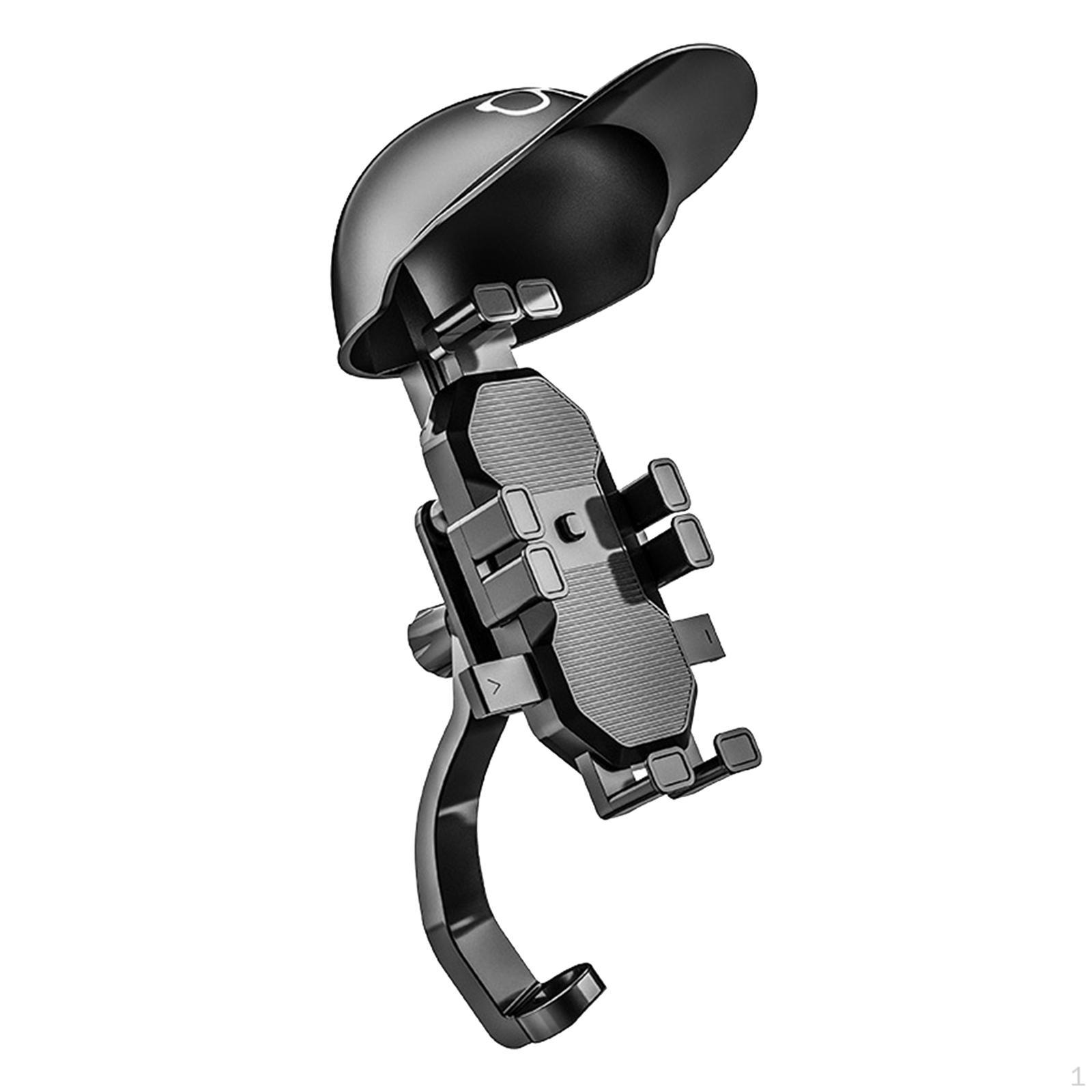 Motorcycle Phone Holder Bracket Accessories Sun Protection Rainproof Glare Blocking Rearview Mirror