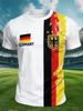 Maglia da Calcio Bianca Nazionale Tedesca 2026 Uomo Girocollo Abbigliamento Sportivo con Stampa Bandiera & Aquila Top Casual & da Allenamento