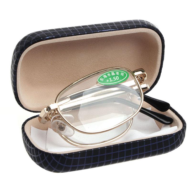 Foldable Metal Full Frame Reading Glasses Case Eyeglass +1.00 To +4.00 1Set