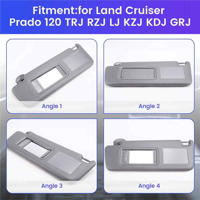 

Car Sun Visor For Toyota Land Cruiser Prado 120 TRJ RZJ LJ KZJ KDJ GRJ Auto Accessories 7431060890B1 Left Hand Drive-A87Q сірий