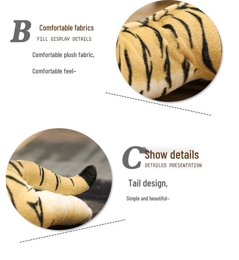 Plush Animal Toys: Tiger, Leopard, Golden Leopard, Lion Dolls for Home Decoration