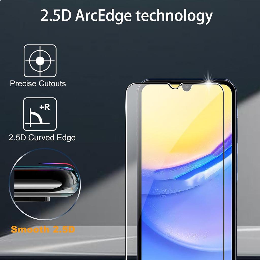 2Pcs For Samsung Galaxy A05s 4G Tempered Glass Screen Protector with Camera Lens Film Shatterproof 9H Hardness