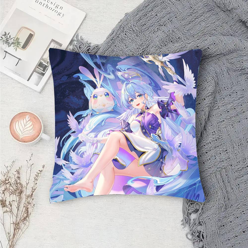 Robin Game H-Honkai Star Rail Pillow Case Fashion Square Pillowcase Bedroom Sofa Room Ins Decoration Leisure