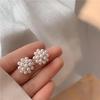 2Pcs Brides Wedding Designer Jewelry Gifts Retro Gold Color Geometry Trim Edge Imitation Pearl Piercing Stud Earrings For Women