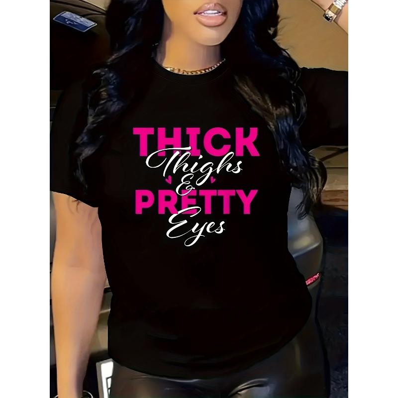 

European sizes New Trendy American Letter Print Pattern T-shirt for Women 4XL чорний