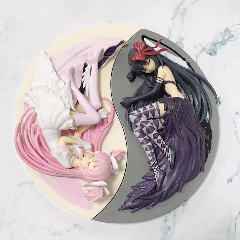 Magical Girl Little Round Lying Sleeping Position Anime Figure Akemi Homura Kaname Madokapvc Action Figure Collectible Model Toy