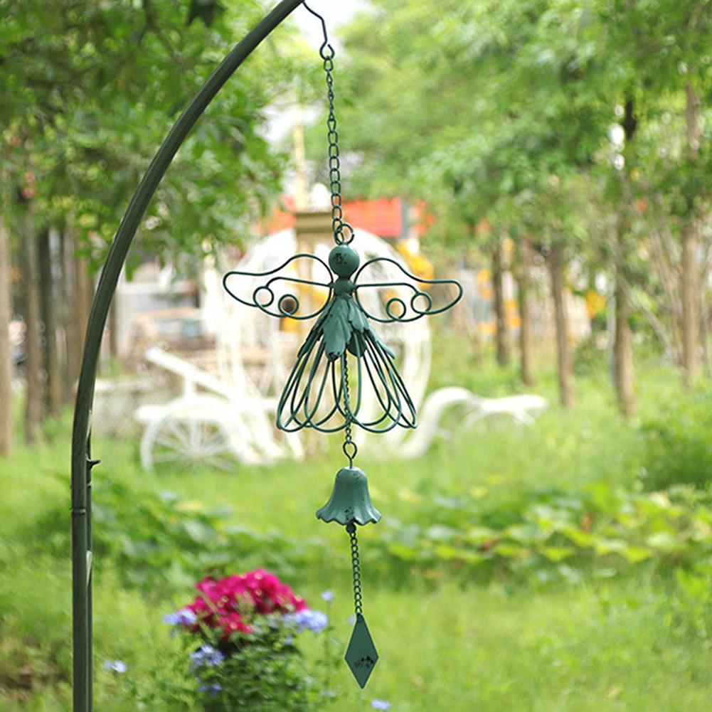 Wrought Iron Cute-Angel Wind Chimes Personalized Home Pendant  Delicate Craft Pendant,for Garden Patios Balcony Decor