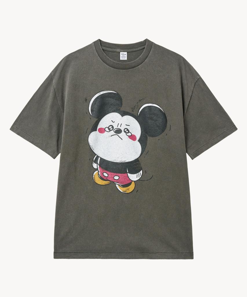 VTWO Fade Washed Crying _Mickey_ T-Shirt (Charcoal)