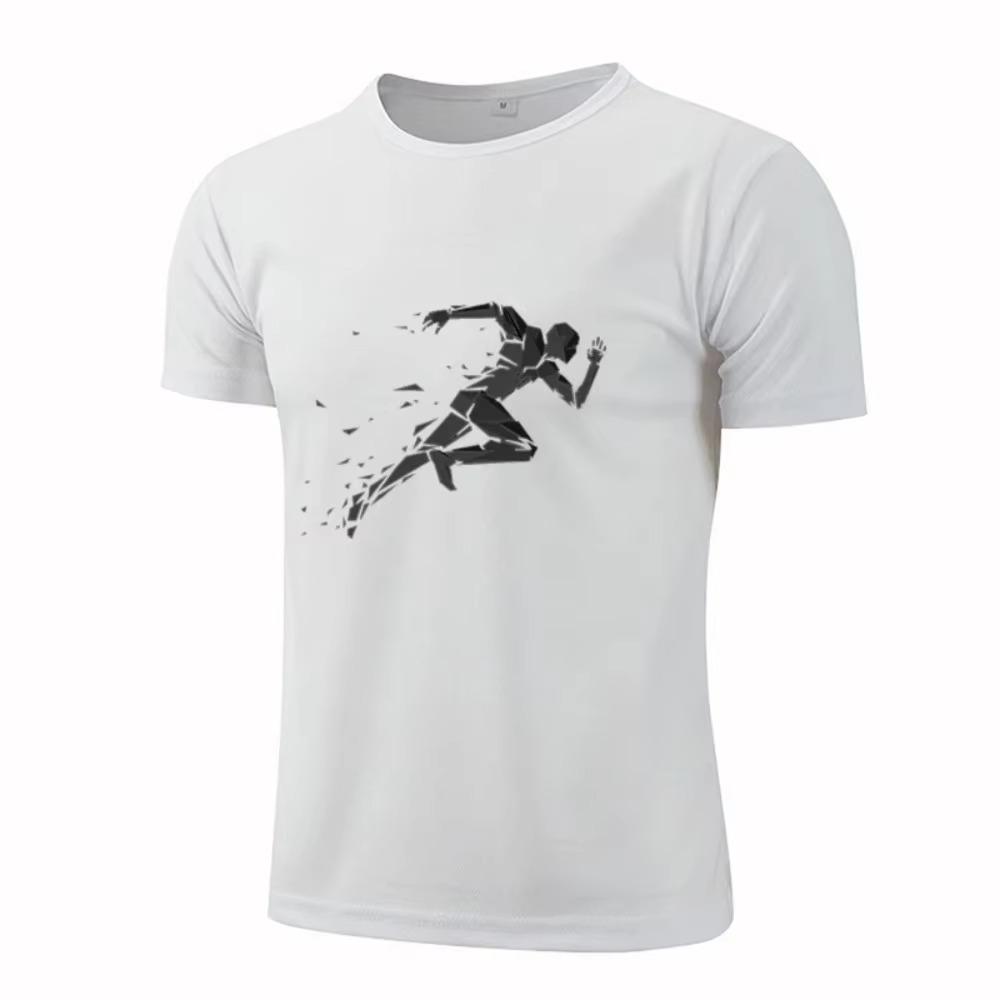 Summer New Men'S Mesh, Eye Breathable, Fast -Drying Fitness Sweatshirts Casual Short -Sleeved T -Shirt Hip -Hop Street Men'S Top