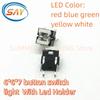 50Pcs 6x6x7mm 6*6mm Through Hole Reset Micro Push Button Tactile Momentary Switch With LED Green Red Blue White Yellow Light