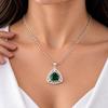 Chrome Diopside Silver Pendant 0.99" , Designer 925 Sterling Silver Green Stone Pendant, Women Jewelry, Necklace Pendant, Gift For WifeCZP-8-5