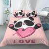 Lovely Cartoon Panda Bedding Sets Printed Duvet Cover Set For Boys Girls 135x200 Duvet Cover King Single Double Size Room Decor