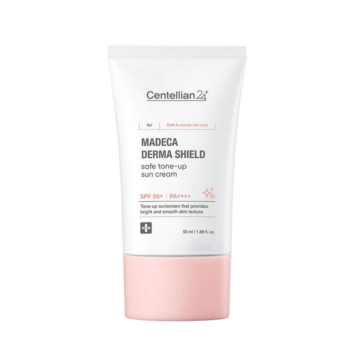 Centellian24 Crème Solaire Madeca Derma Shield Safe Tone Up Protection UV Éclaircissante 50ml Crème Solaire Coréenne Base Solaire Quotidienne