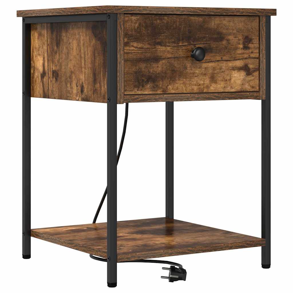 Nightstand Set 2 pcs Smoked Oak 42 x 41 x 56 cm