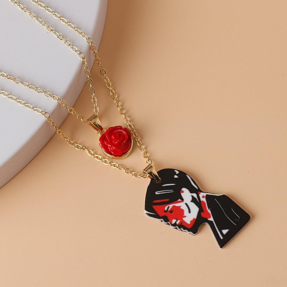 Rock Band My Chemical Romance Cosplay Necklace Music Band MCR Three Cheers Rose Unisex Choker Pendant Jewelry Accessories