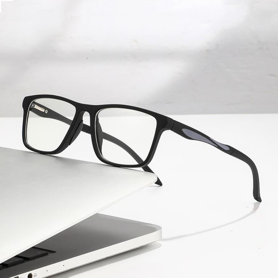 

Men s Square Anti Blue Light PC Reading Glasses, Male Spring Hinge Super Light Presbyopia Eyeglasses R6109 +100