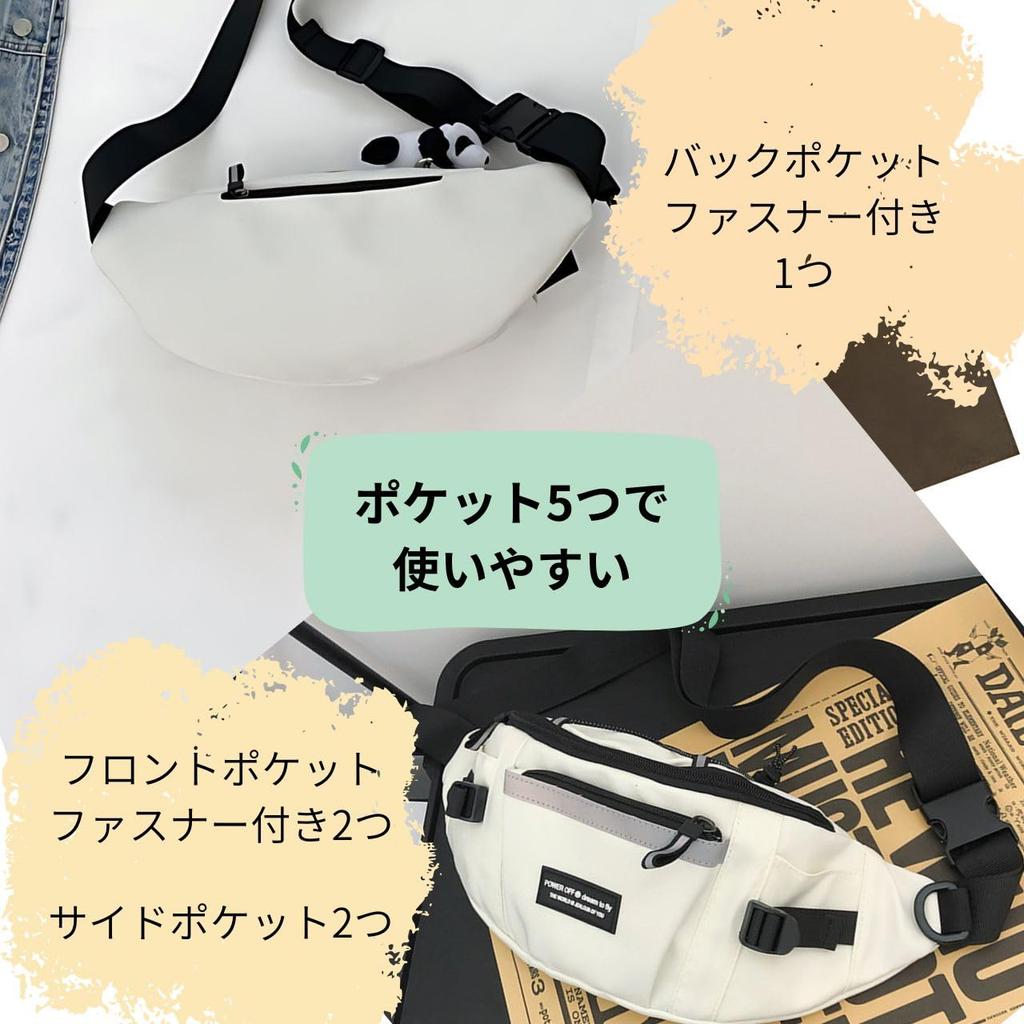 Nylon Waist Multifunctional Bag with Zipper and Front Lightweight and Simple Design for Travel Pouch/Body Bag, 3-Way Shoulder/Crossbody Pocket,