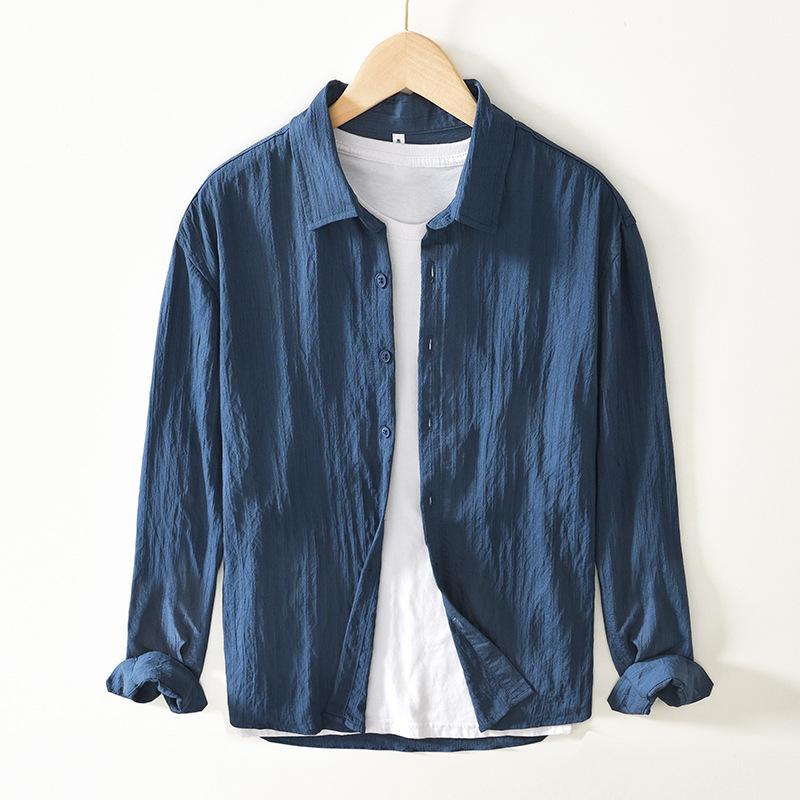 

Мужская однотонная рубашка с длинным рукавом XXXXL