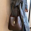Women Retro Large Capacity Bucket Bag, Premium Texture Trendy Versatile Shoulder Crossbody Purse, Popular Fashion Handbag For Daily Casual Use