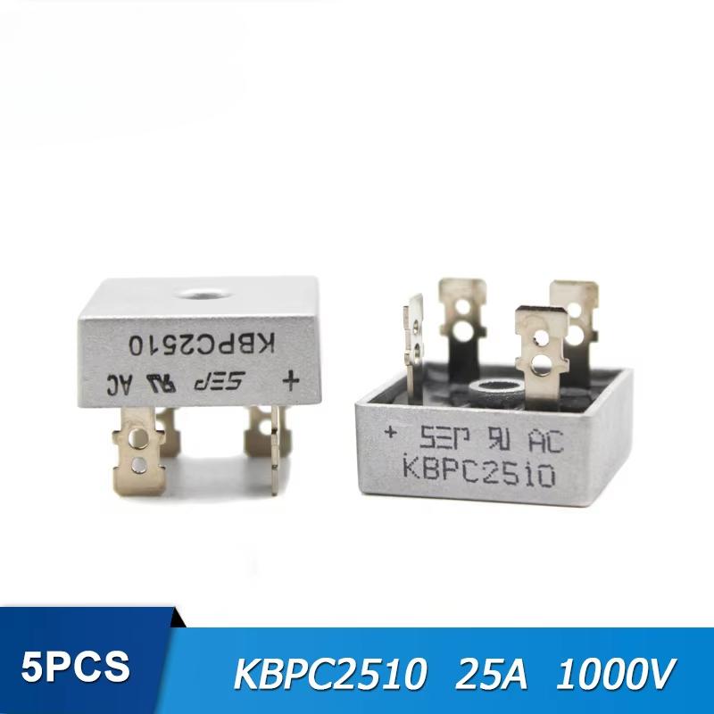 5 stk Brorettlikterdiode KBPC5010 KBPC1010 KBPC1510 KBPC2510 KBPC3510 Likrettere 10A 15A 25A 35A 50A