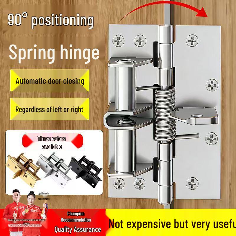 Automatic Door Closer: Multi-functional Invisible Spring Hinge with Buffer and Positioning Features