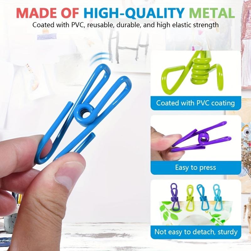 50pcs Colorful Portable Bag Sealing Clips, Clothespins, Snack Sealing Storage Clips, Metal Clamps, Kitchen Supplies
