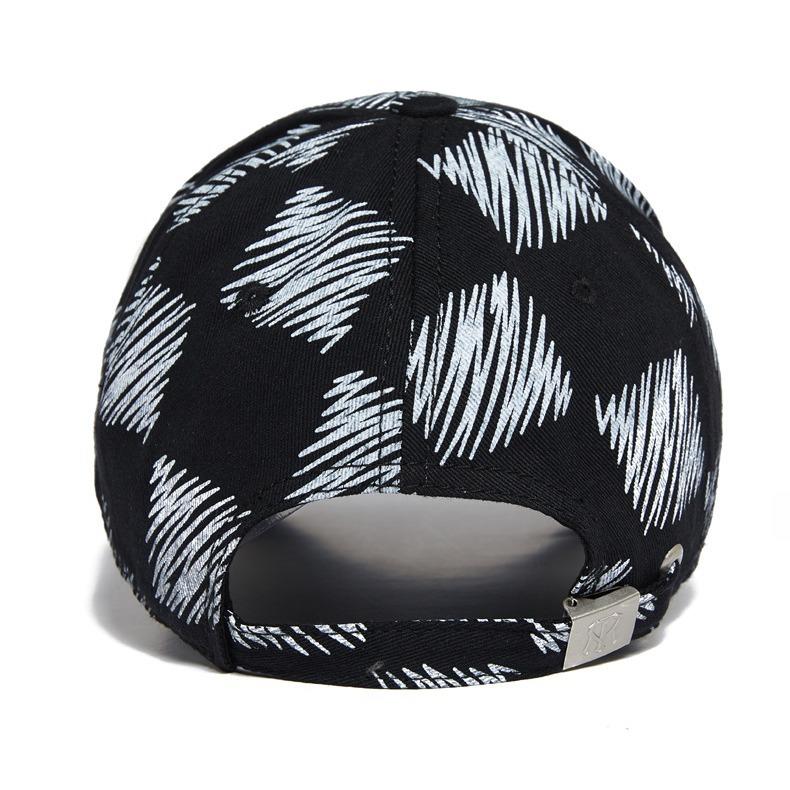 Hot Spring and Autumn Hat Men's Embroidery Letter Plaid Baseball Cap Big Head Circumference Peaked Cap Women