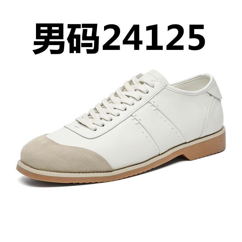 

Кожаная обувь для мужчин Натуральная кожа Обувь больших размеров Высококачественная дизайнерская формальная обувь Повседневная обувь Модная деловая 44 белый