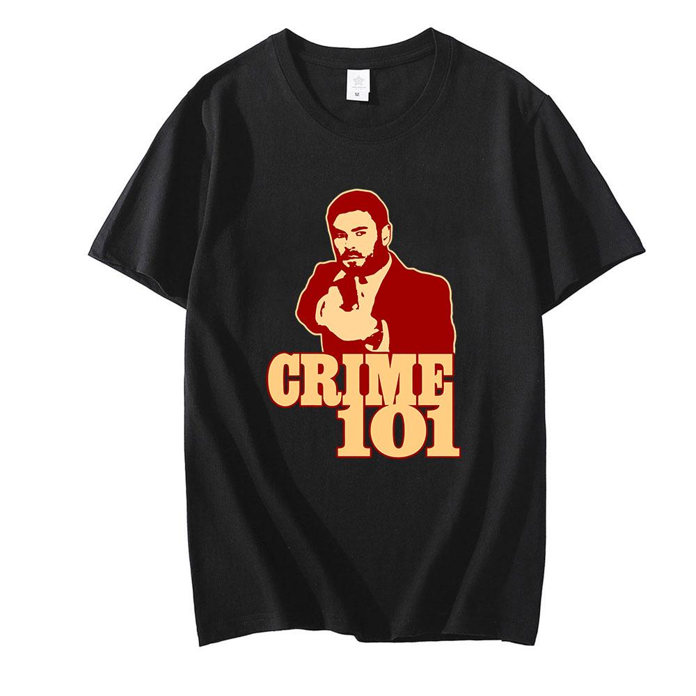 

Crime 101 T-Shirt Cotton Short Sleeve Tee Comfortable Round Neck T Shirt Casual Clothing Graphic Printing Clothes XS чёрный