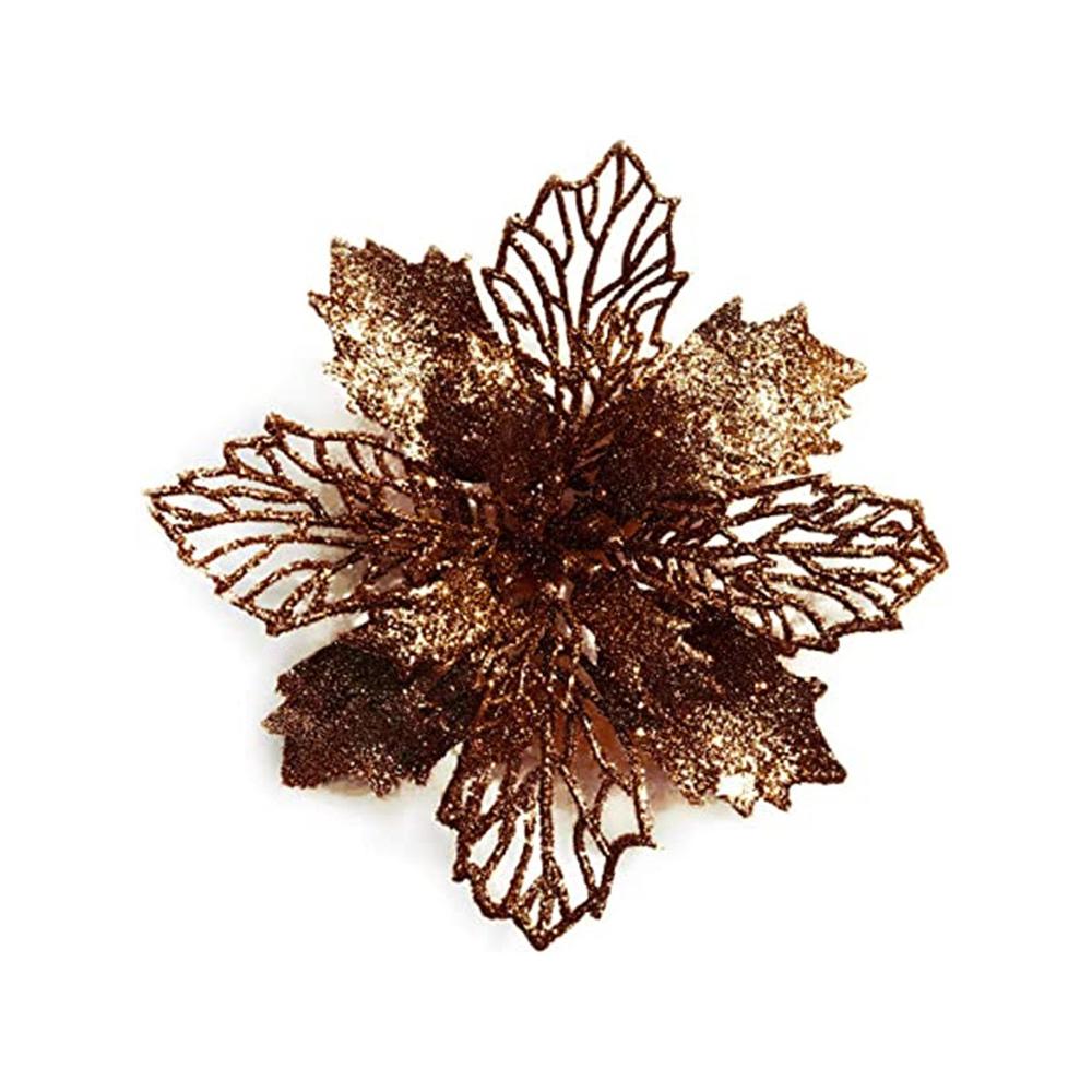 5/10 Stück Weihnachtsdekoration Künstliche Blumen 11CM Weihnachtsbaum Anhänger Ornamente für Heimdeko Navidad Neujahr 2026 Girlande