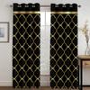 Abstract Premium Golden Black Curtains Blinds Ideal for Living Area Kids Bedchamber Bathroom Kicthen Office Door Home Decoration