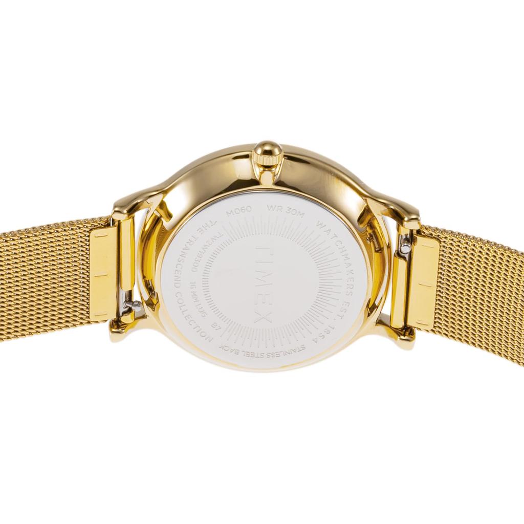 TIMEX Watch Transcend Gold Dial Brass Mineral Glass Quartz 34MM American Watch Brand TW2W19300 Unisex Gold [TIMEX] [Item]