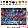 2D City Skyline Fireworks Backdrop for New Year & Holiday Photoshoot