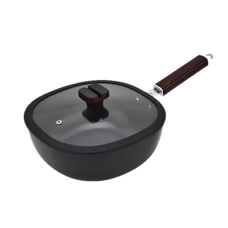 ZHISEN 24cm Hammered Cast Iron Non-stick Frying Pan