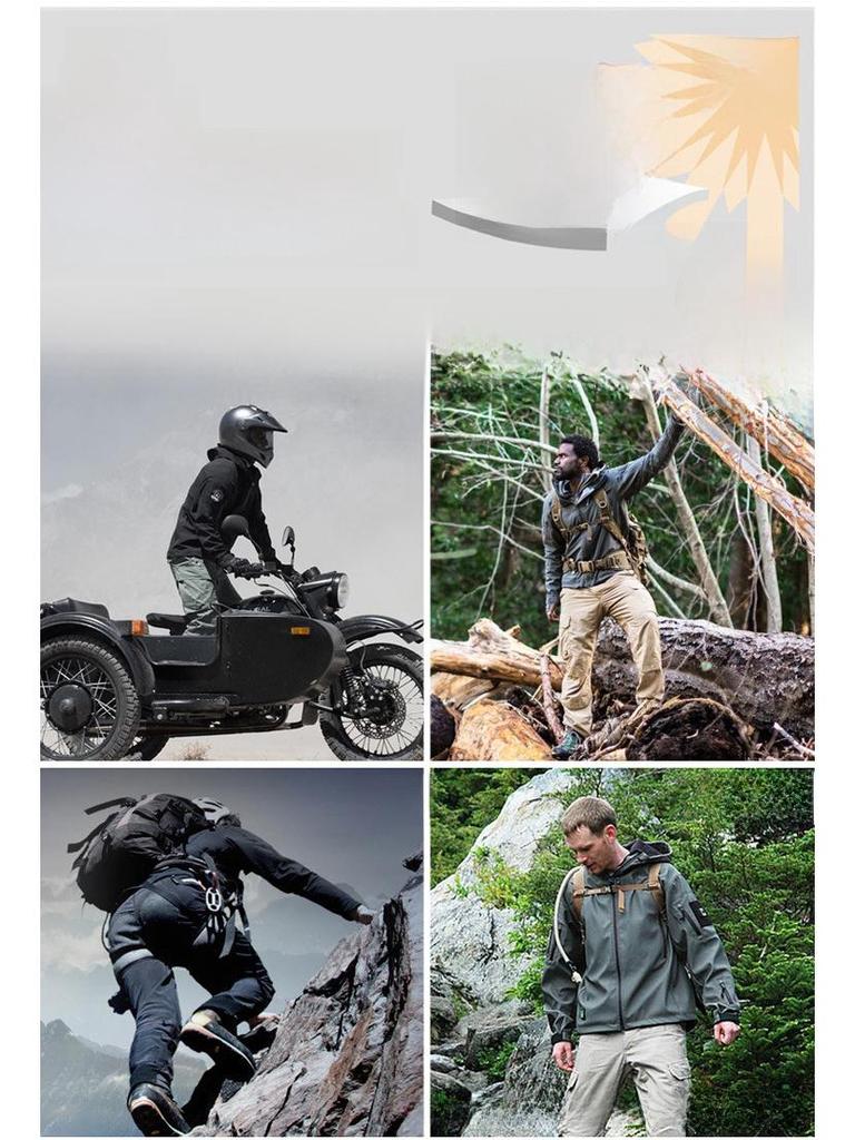 Men's 3-in-1 Tactical Soft Shell Jacket - Thickened, Windproof, Warm.