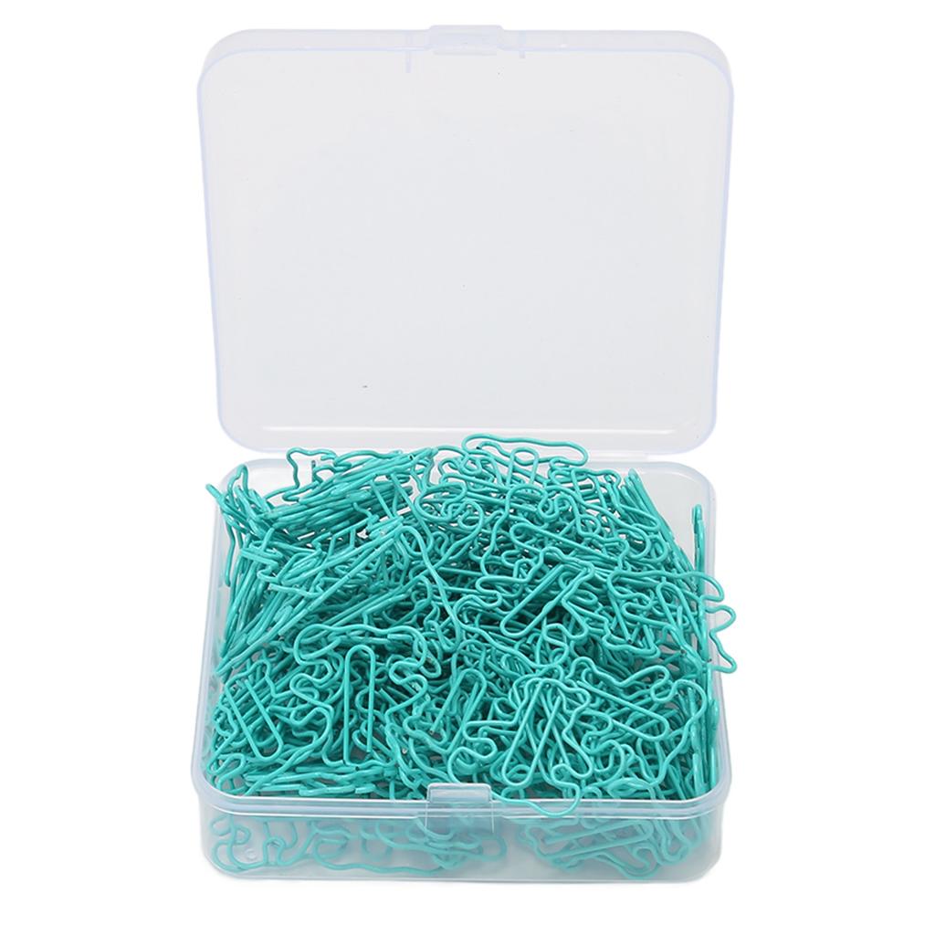 160pcs Little Bear Paper Clip Blue Cute Animal Shaped File Note Page Marker Clips Bookmark for File Classification