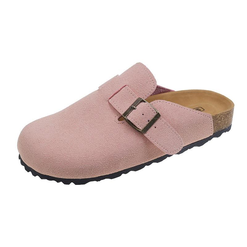 Thick Bottom Ugly Cute Cork Women's Spring New Retro Baotou Half Slippers